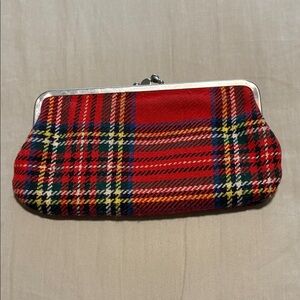 Plaid Clutch Bag - coin purse